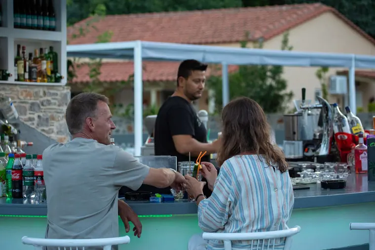 Drinks being served at the bar